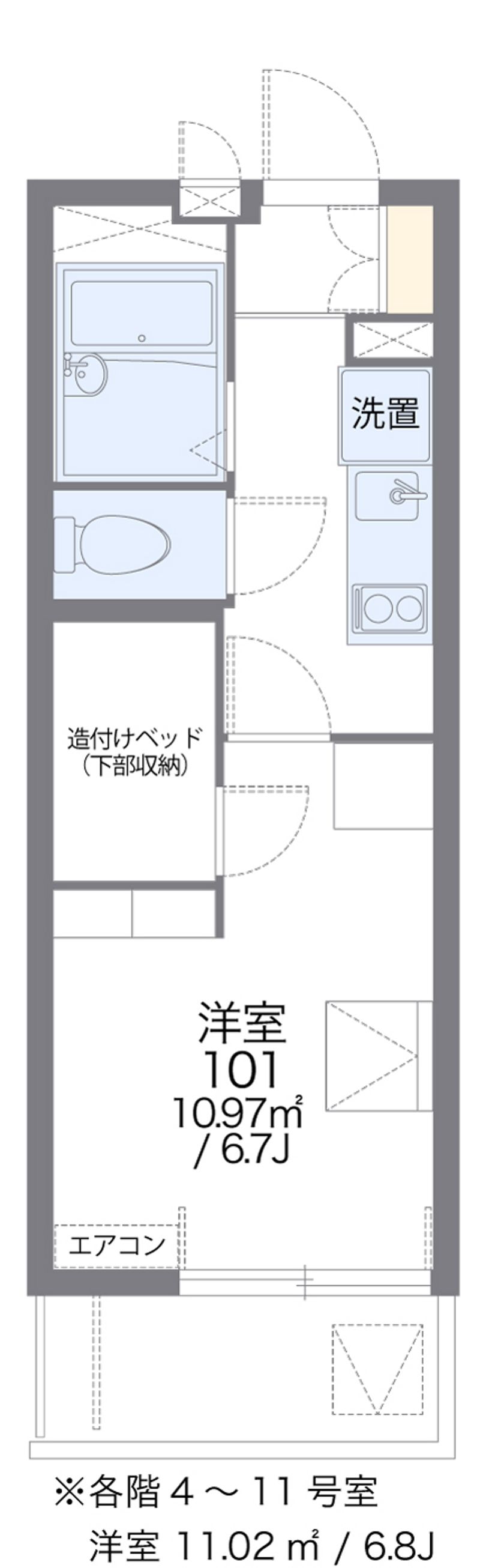 レオパレス天神 間取図