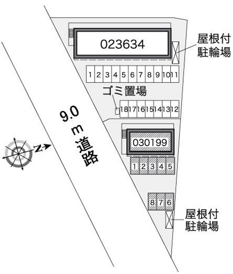 レオパレスなかのⅡ番館 駐車場