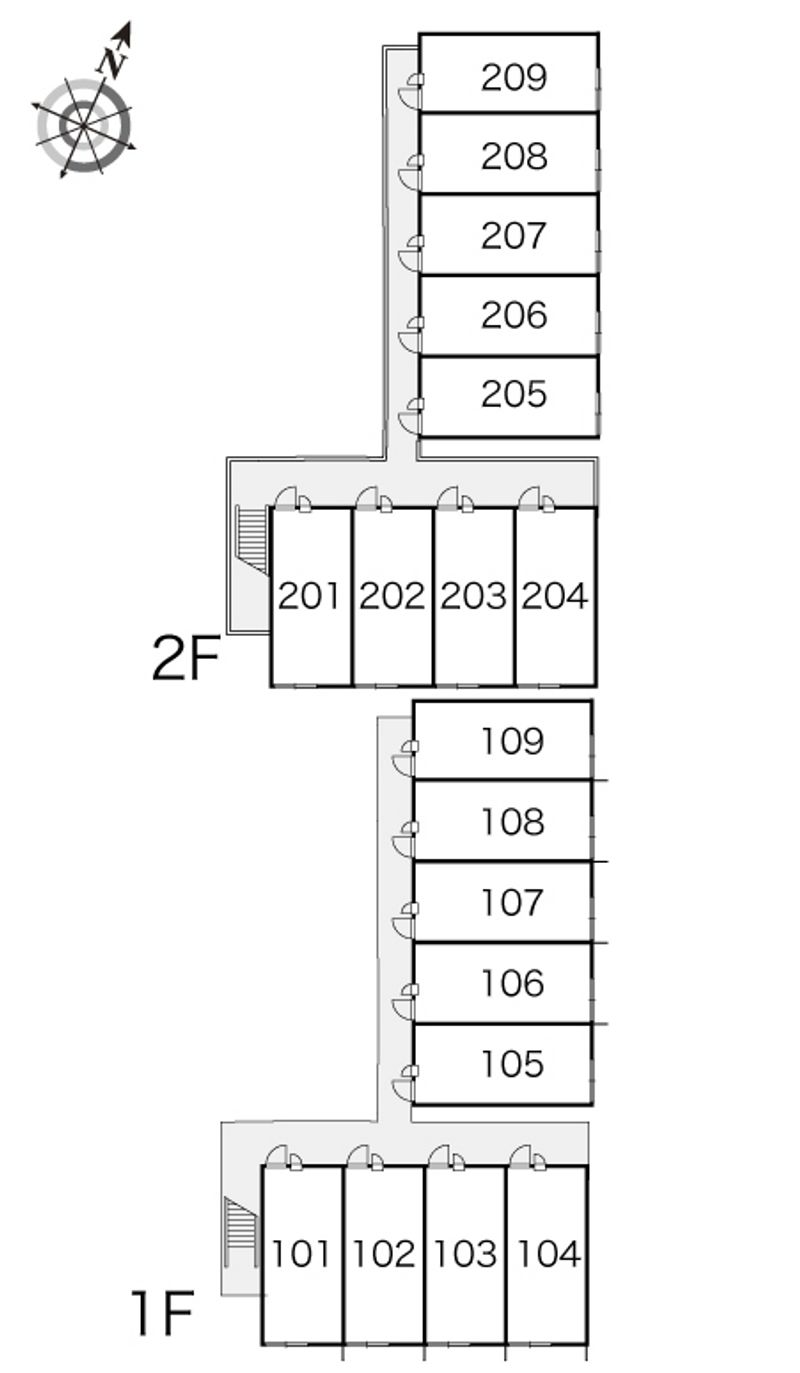 レオパレス鉢の木館 間取配置図