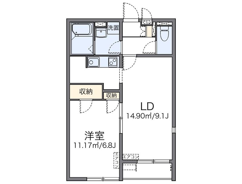 レオパレストリニティコート諏訪 間取図