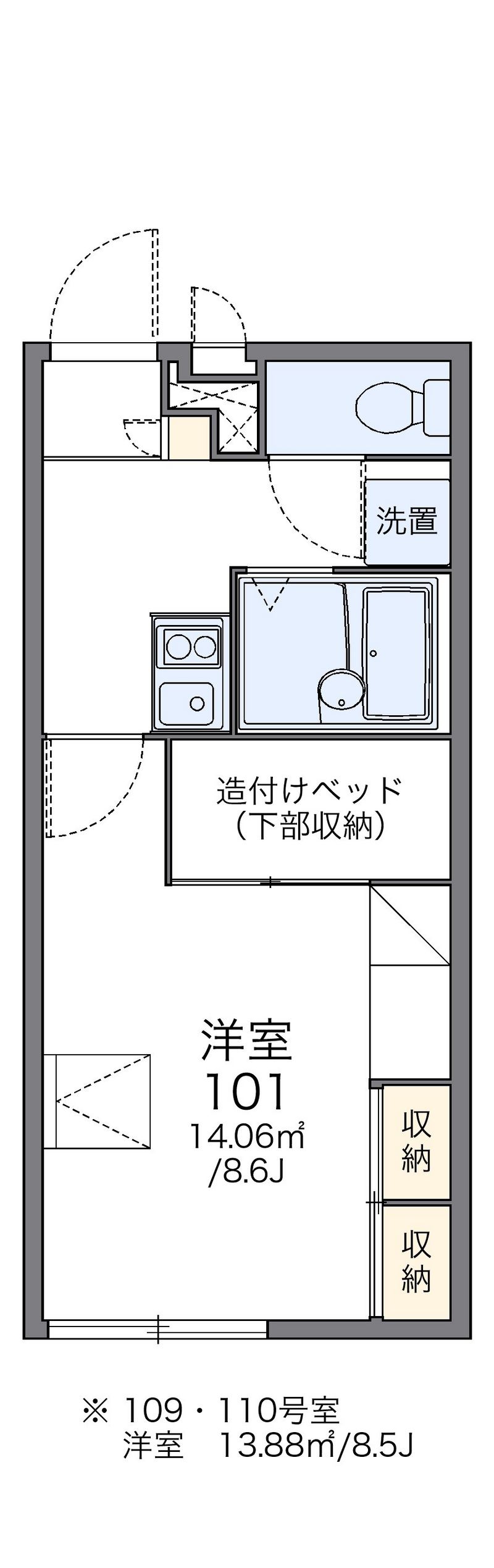 レオパレス角小林 間取図