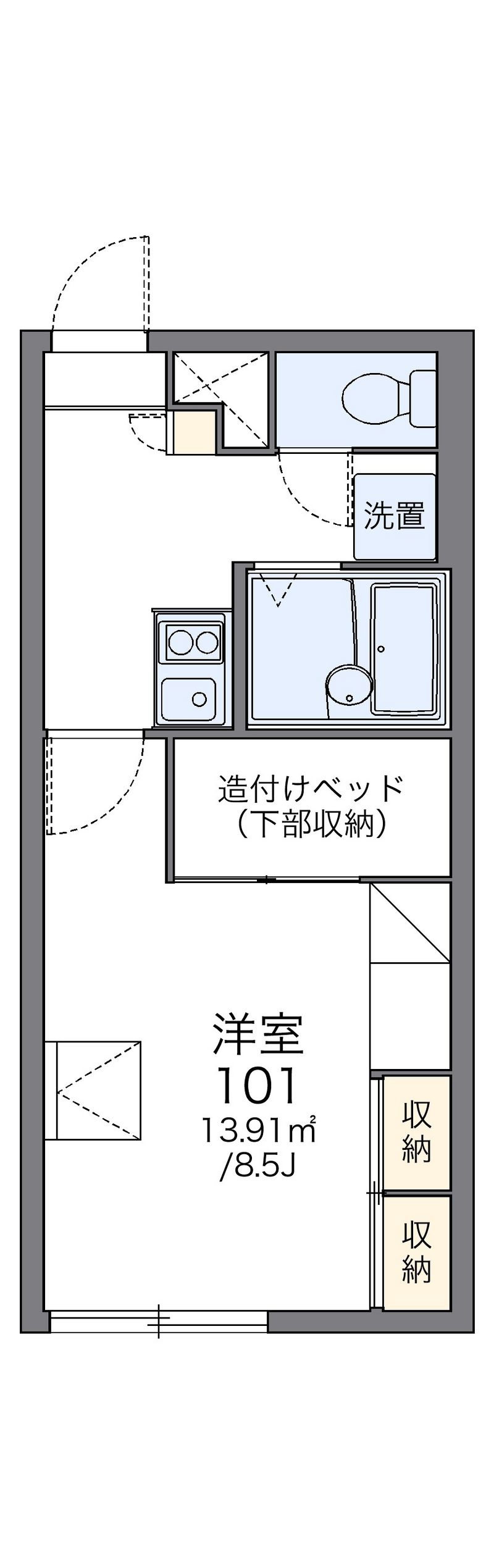 レオパレスサンライズ苗穂 間取図