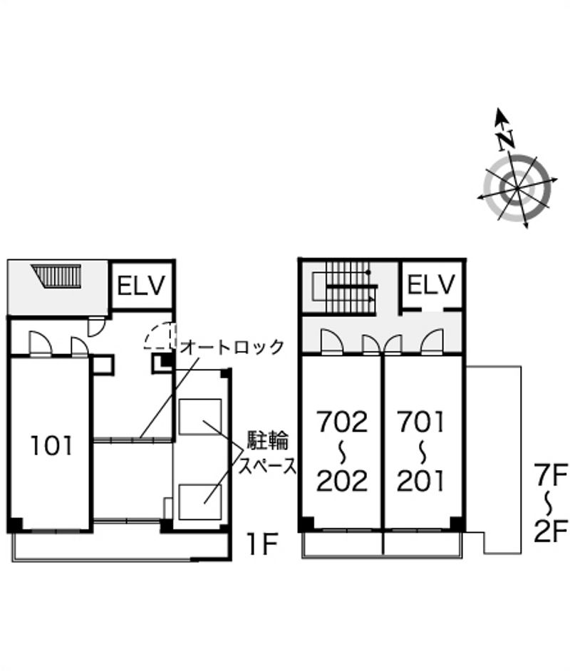 レオパレス道頓堀 間取り配置図