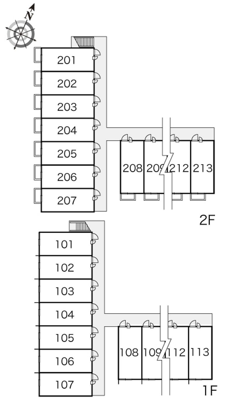 レオパレスプチ・フルールⅡ 間取配置図