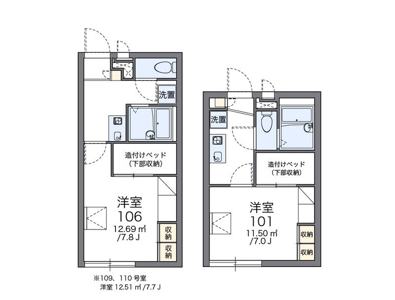 レオパレスセブンテン 間取図