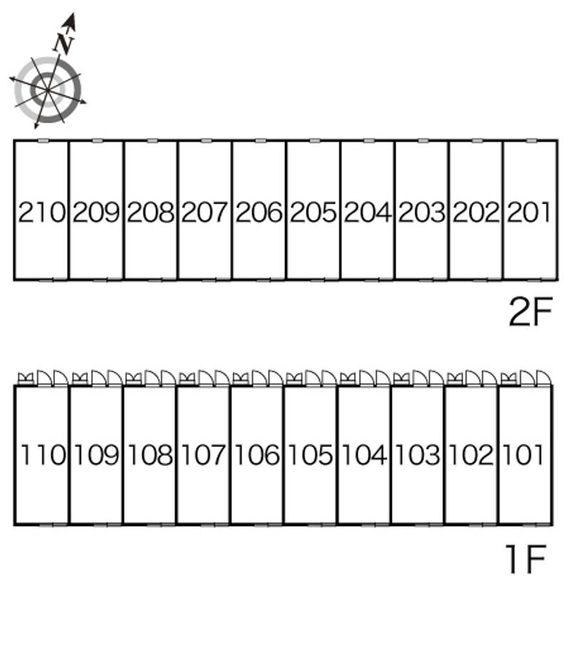 レオパレスビュ−Ⅱ 間取配置図