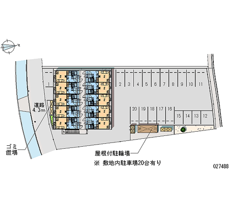 レオパレスプランドール 月極駐車場