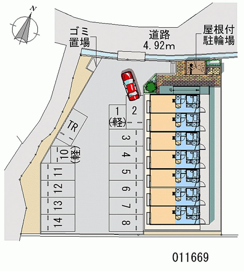 レオパレス若葉 月極駐車場