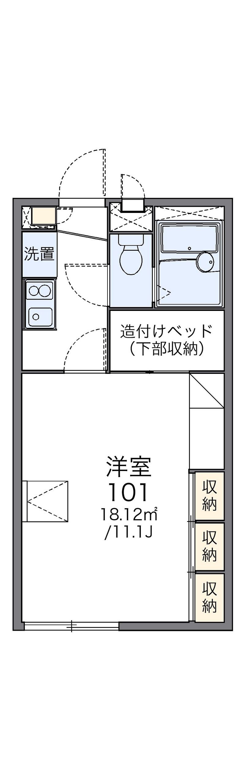 レオパレスつきぞえまち 間取図