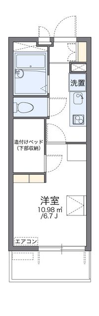 レオパレスシャルム花園 間取り図