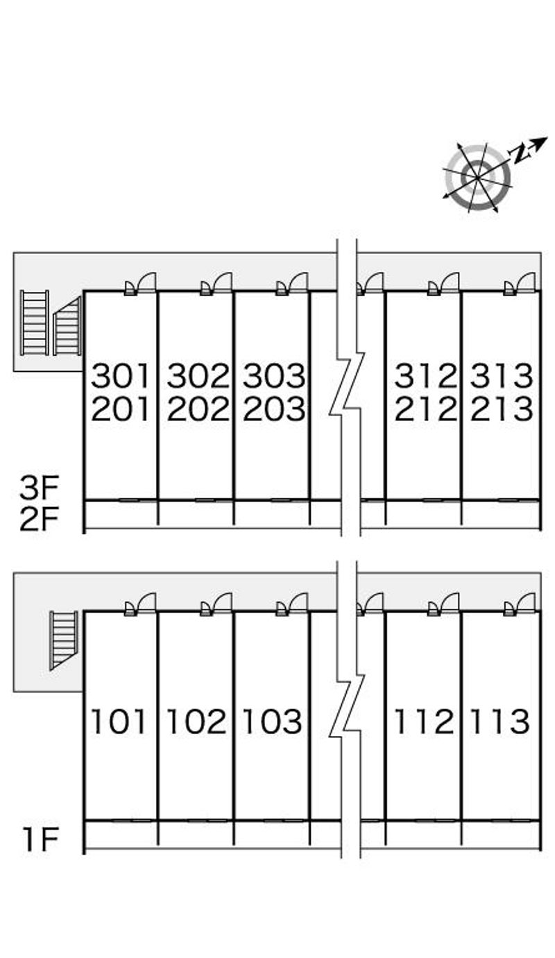 レオパレスゆうなぎ 間取配置図