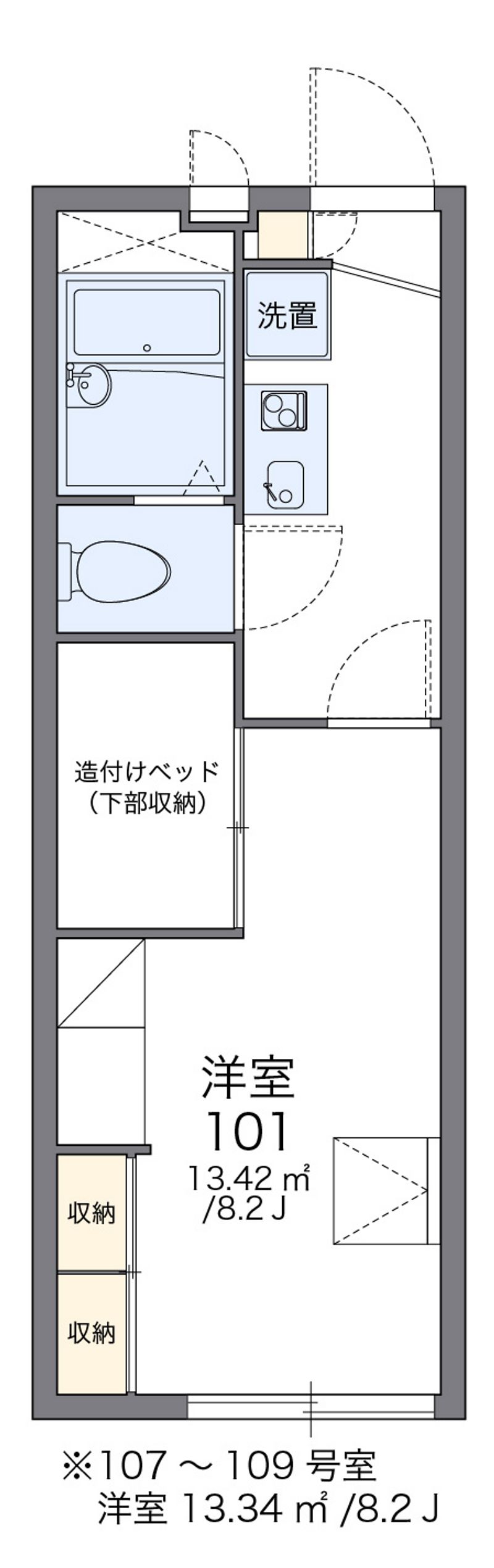 レオパレスジュネスピューパ　Ⅱ 間取図