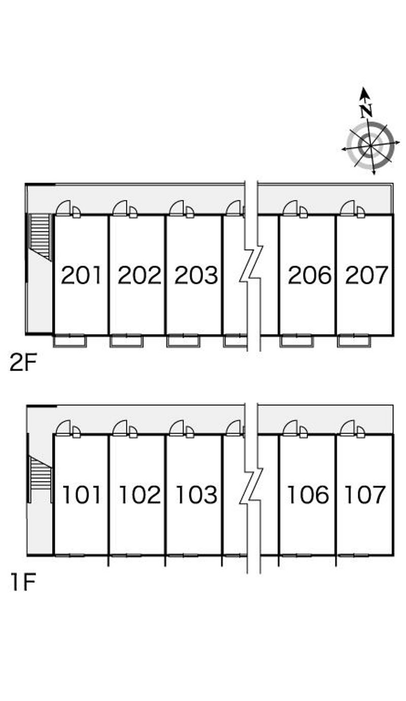 レオパレス南黒田 間取配置図