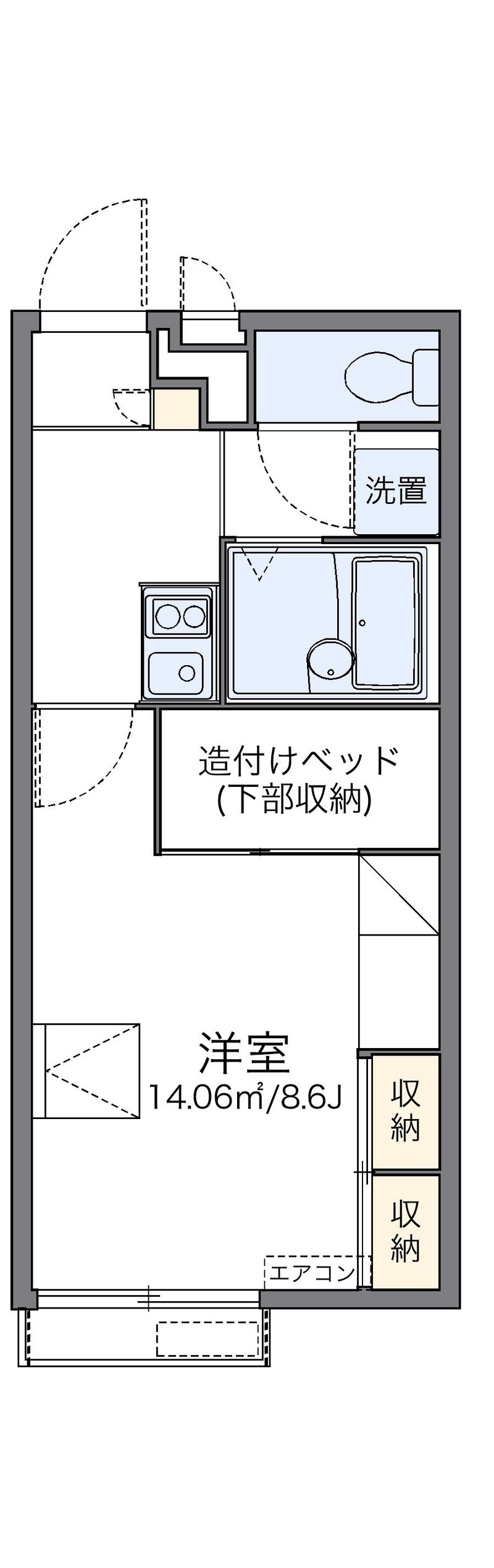 レオパレスタウンコート内原 間取図