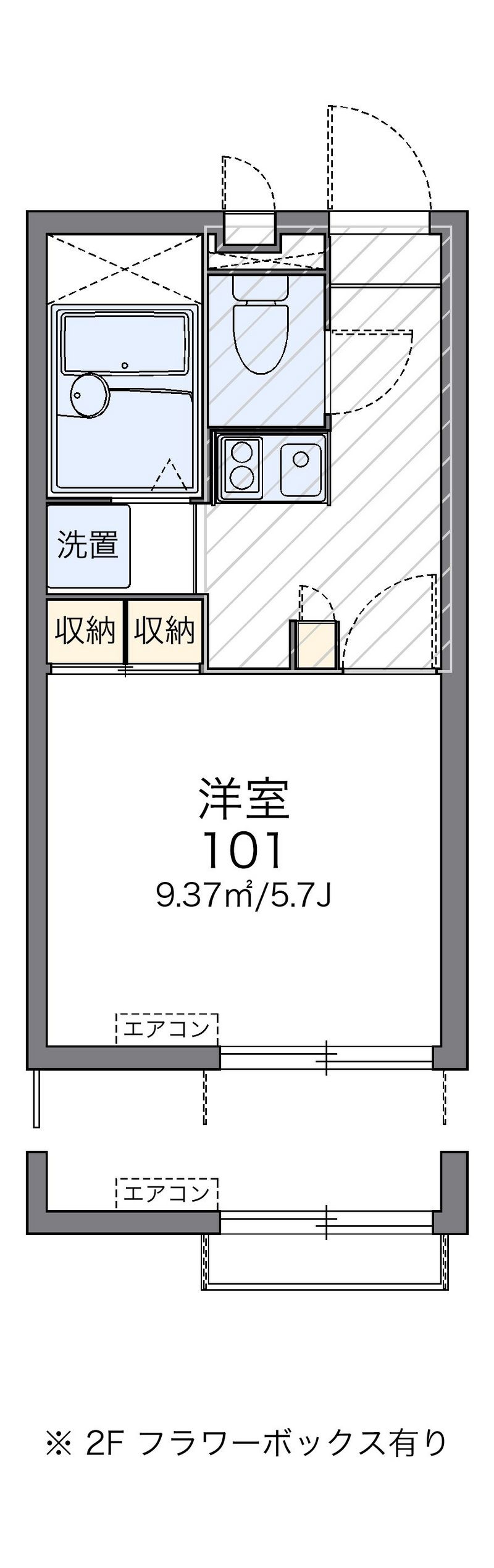 レオパレス六条 間取図