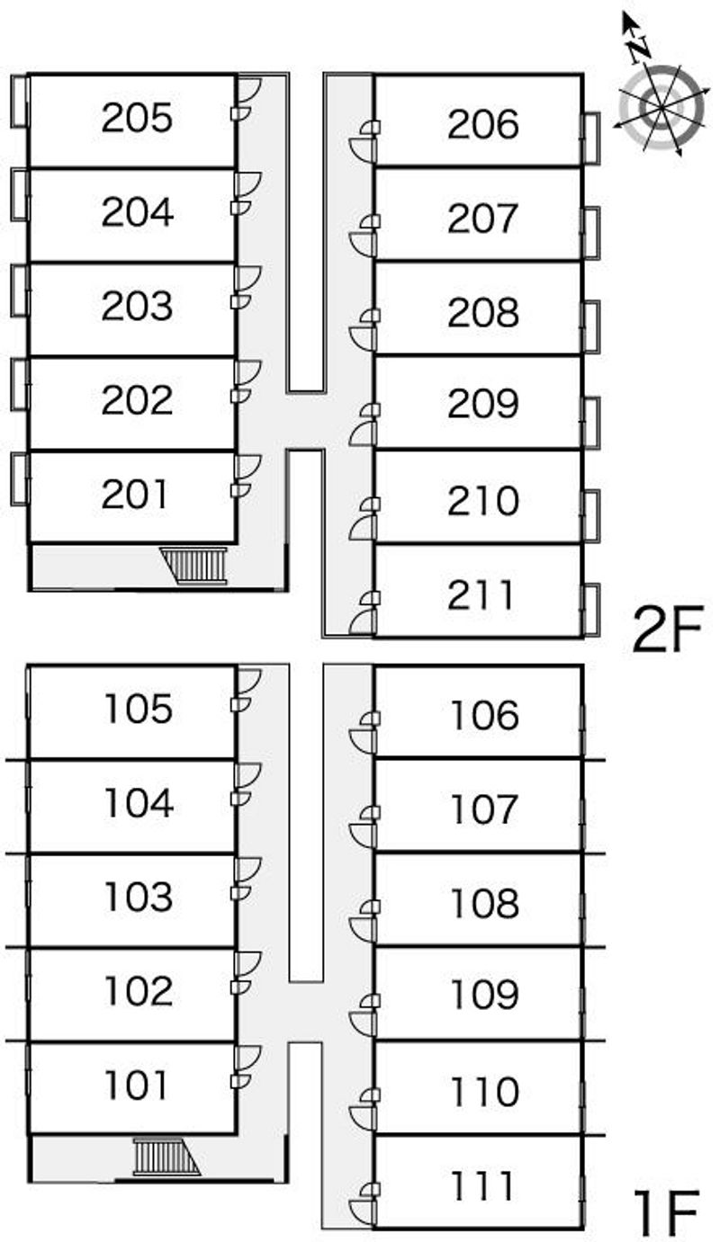 レオパレスボムール伊良林Ⅱ 間取り配置図