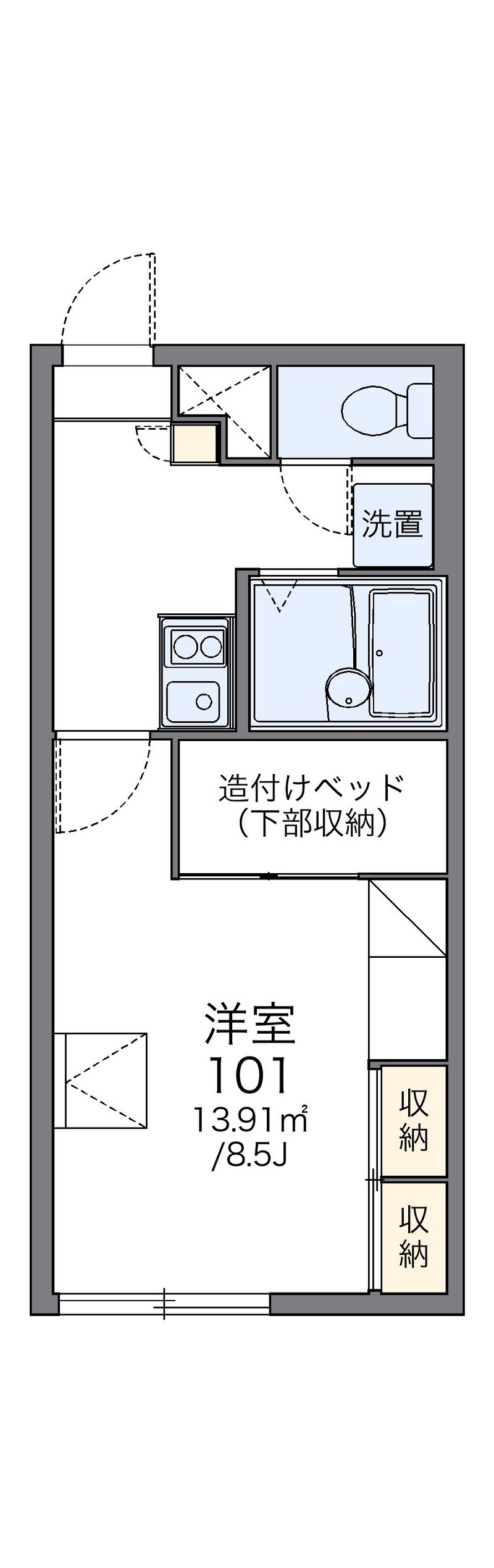 レオパレスビュー元町 間取図
