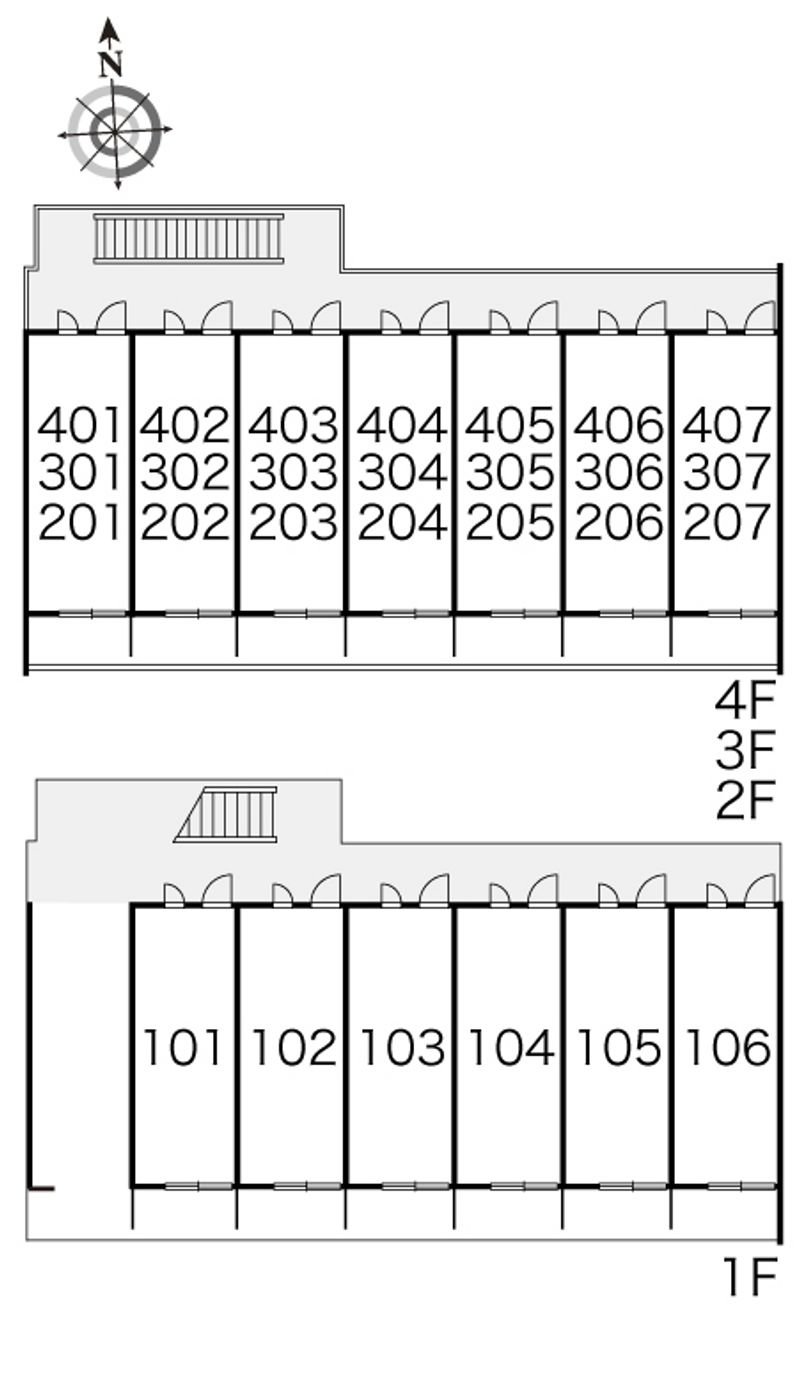 レオパレスパークビュー吉塚 間取配置図