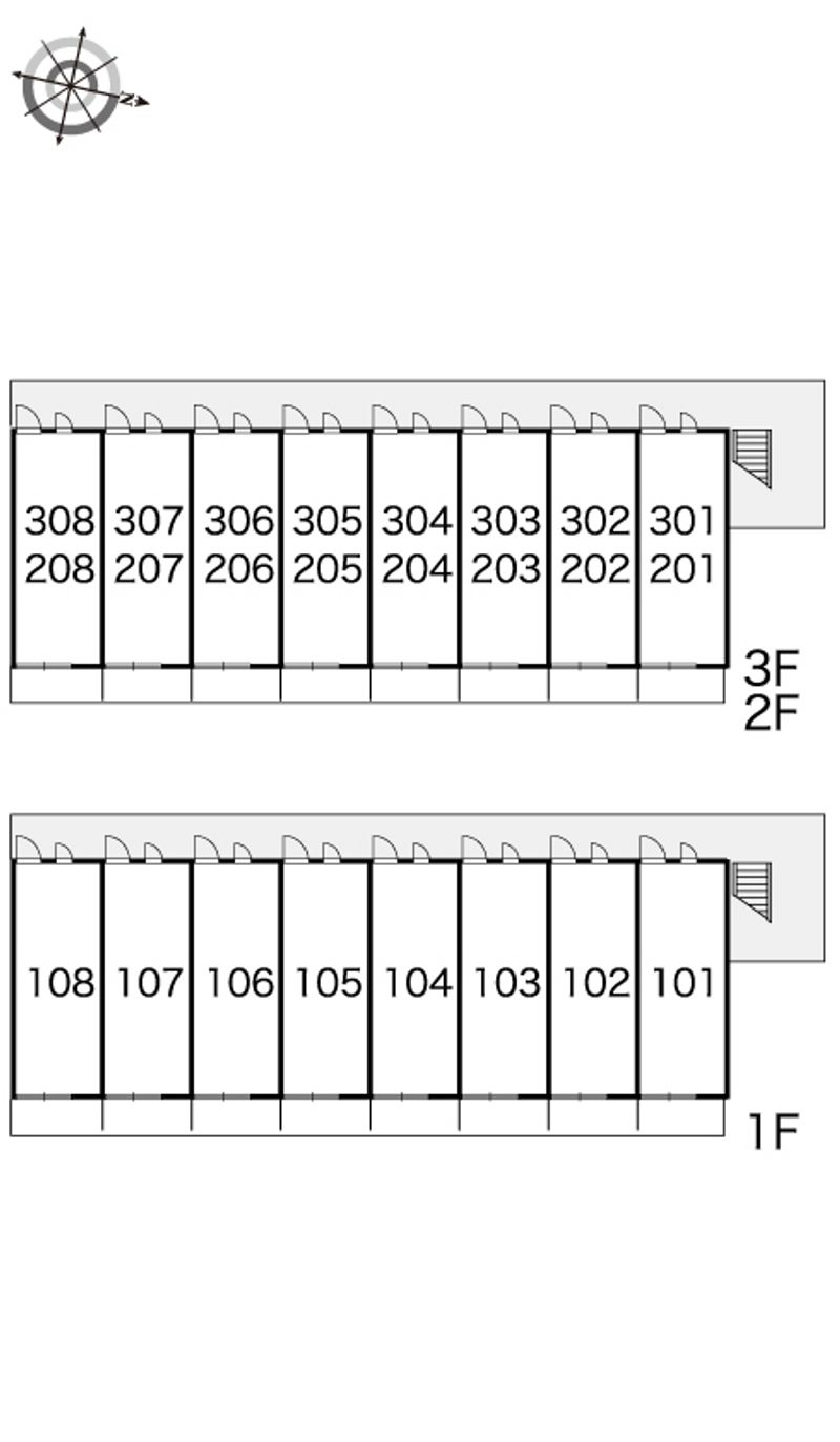 レオパレスサンコート学園前Ｂ 間取り配置図