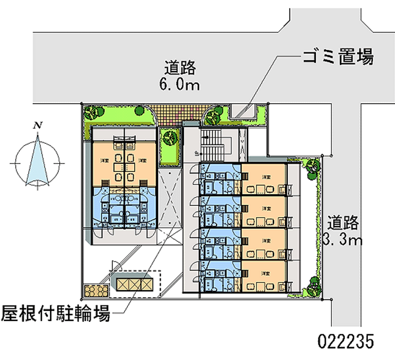 レオパレスフォーユー　本町 区画図