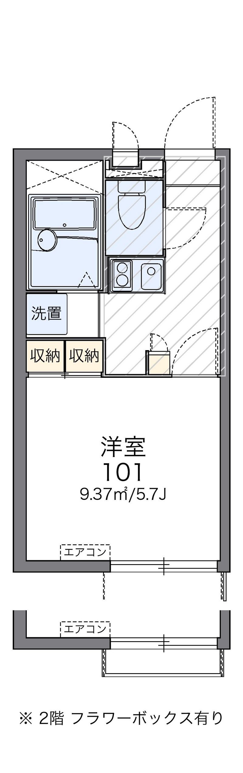 レオパレスパイナス松福 間取図
