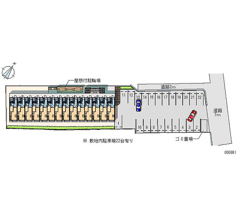 レオパレスポムール 月極駐車場