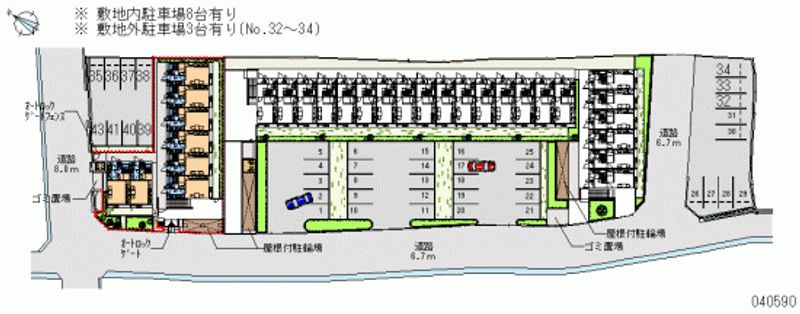 レオパレスショコラⅡ 月極駐車場