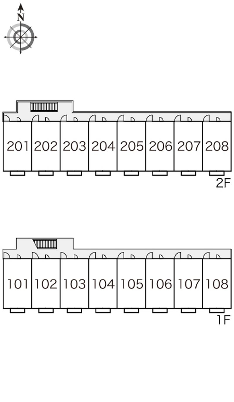 レオパレスウチダ弐番館 間取配置図