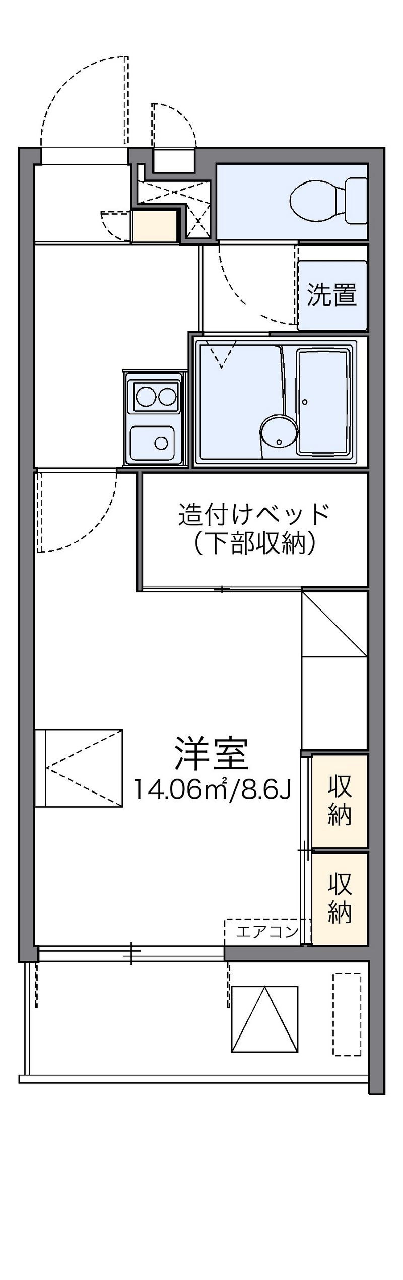 レオパレスパールアケノ第６ 間取図