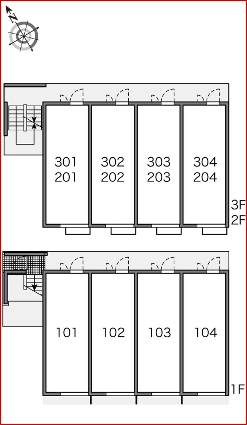 レオパレス華みずきⅣ号館 間取配置図