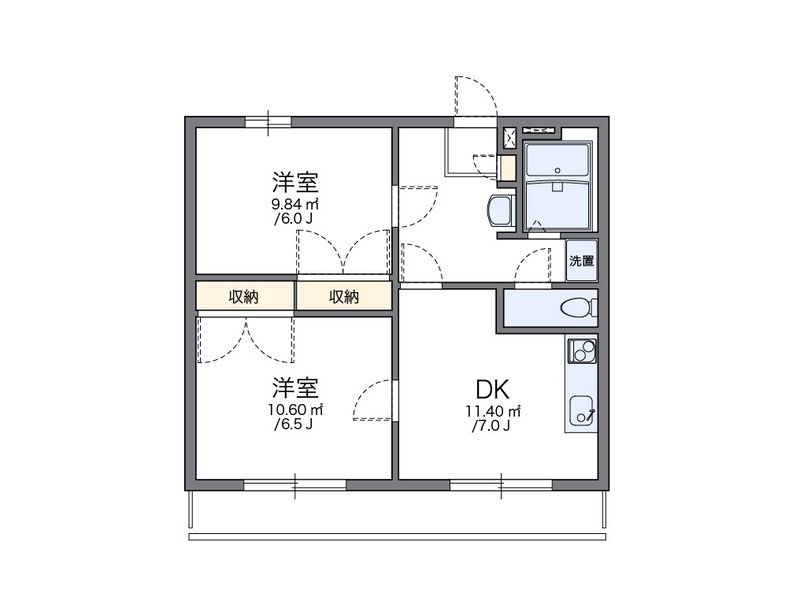 レオパレス翼Ⅳ 間取図