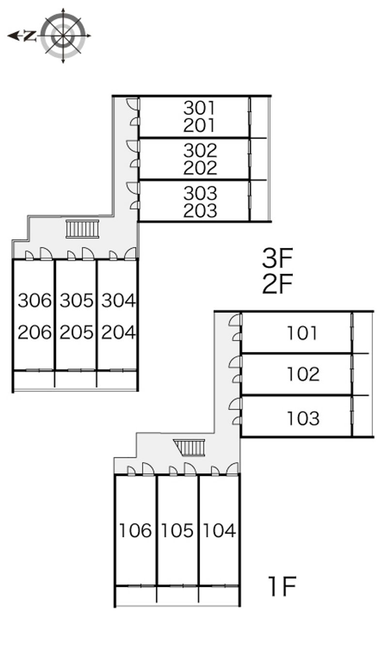 レオパレスかもじや 間取配置図