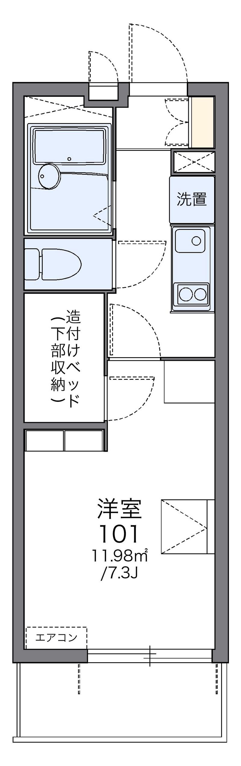 レオパレスブランドール　Ｈ 間取図