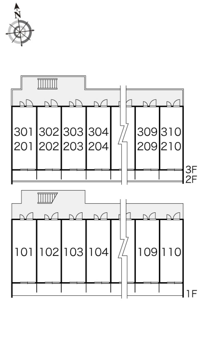 レオパレスＴ　ヴィルヌーブⅢ 間取配置図