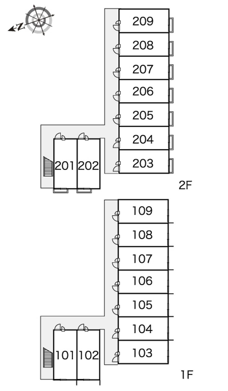 レオパレスヴィレッジ殿城 間取配置図