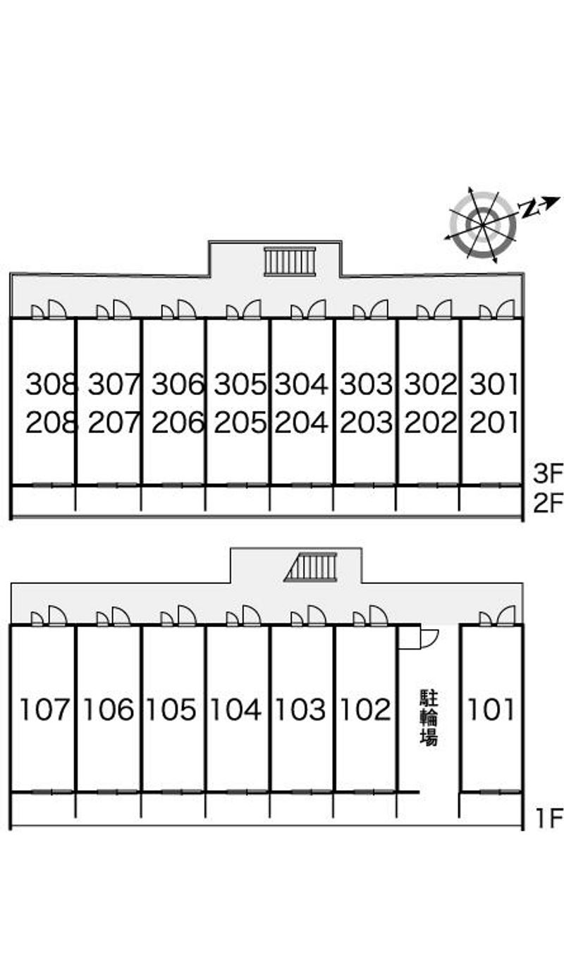 レオパレスクレストコート 間取配置図