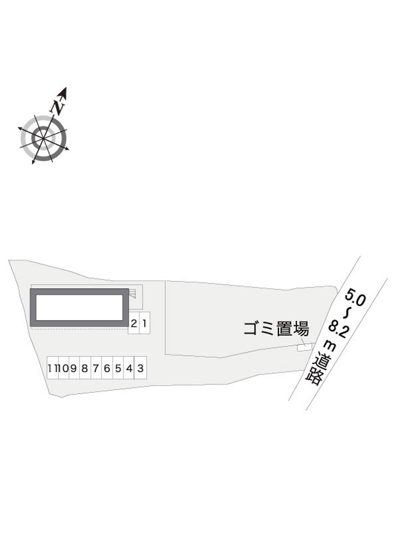 レオパレス弥勒寺 配置図