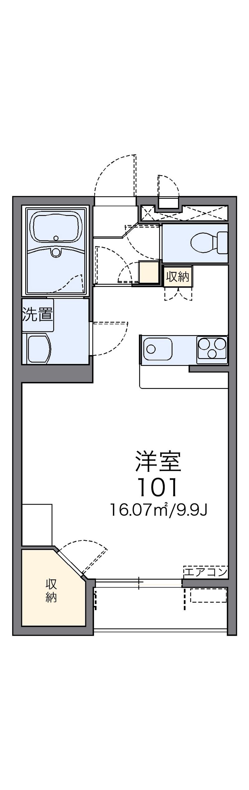 レオパレスラクレⅠ 間取図