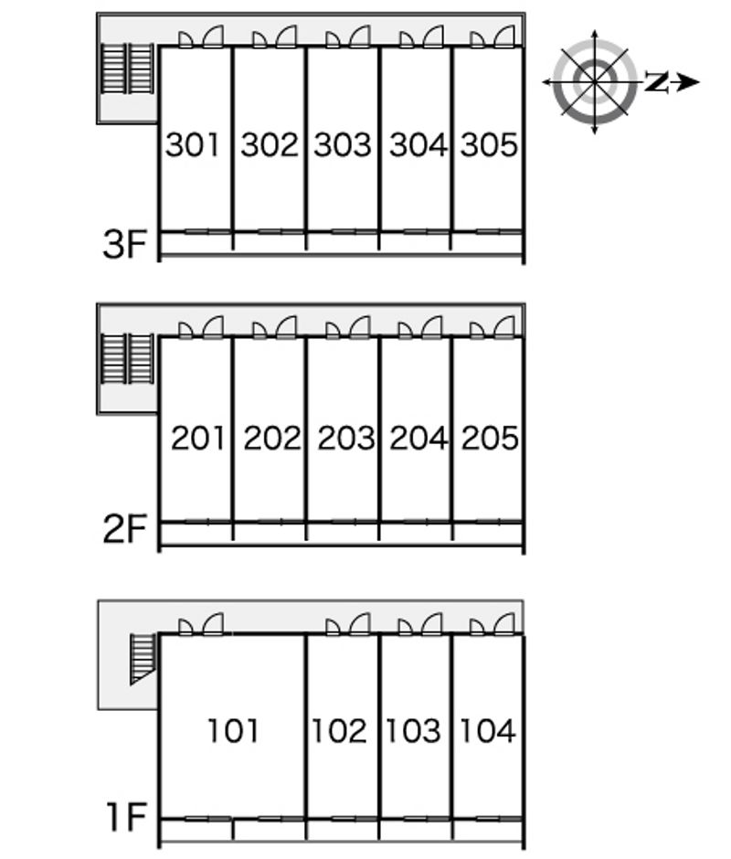 レオパレスＳＵＺＵＫＩ　Ⅱ 間取り配置図