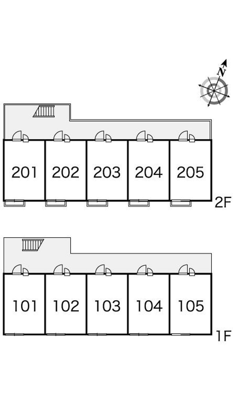 レオパレススズキ２号棟 間取配置図