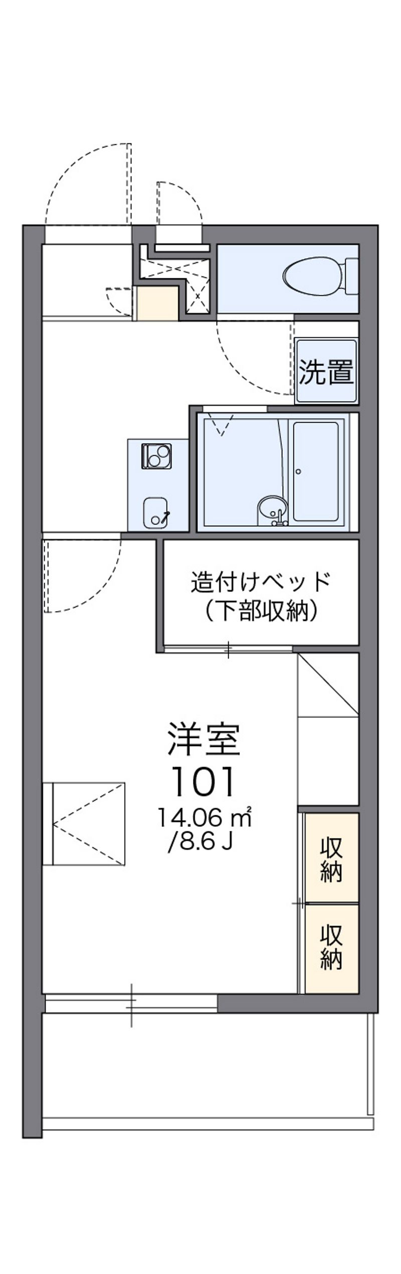 レオパレスエクレール福井 間取図