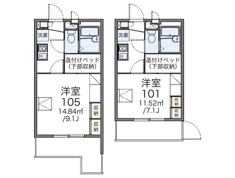 レオパレス大岡壱番館 間取図