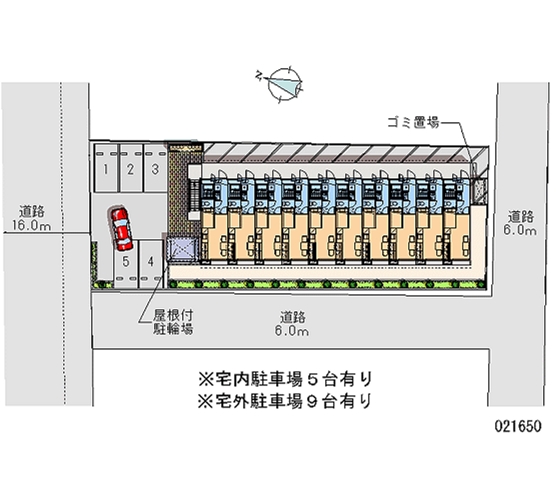 レオパレスプレミール上野 月極駐車場