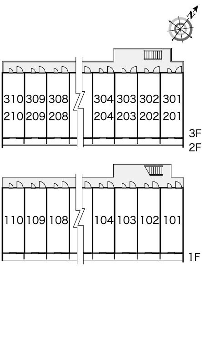 レオパレスコンパル唐湊　弐番館 間取配置図