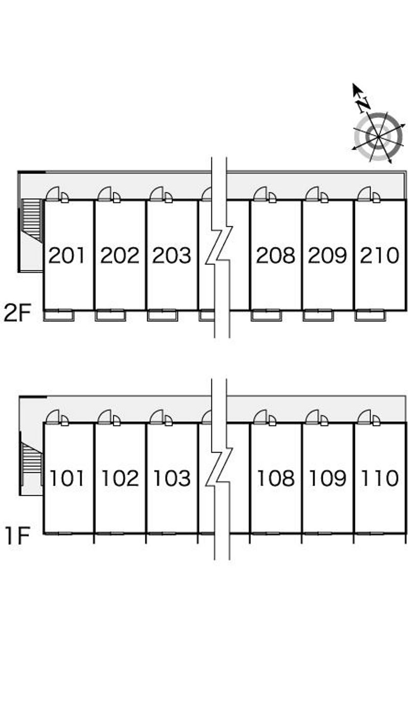 レオパレスミュニＢ 間取配置図