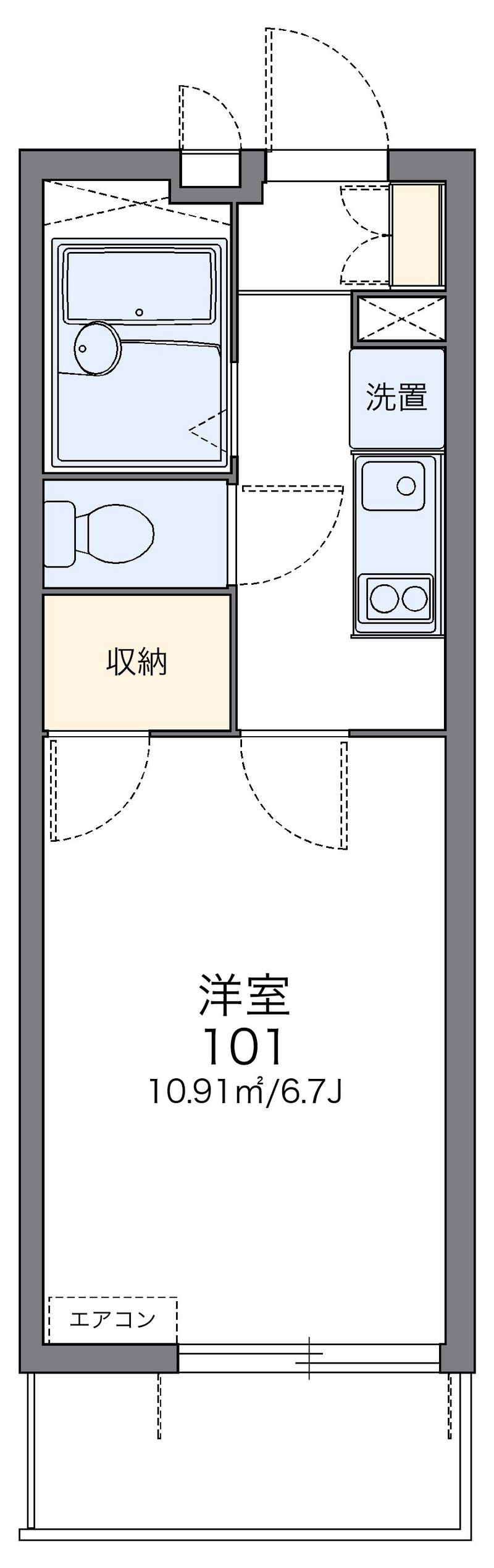 レオパレスメルベーユ毛呂山 間取図