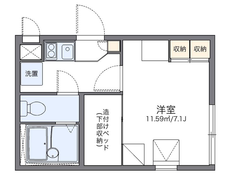 レオパレス南阿佐ヶ谷エクセル 間取図