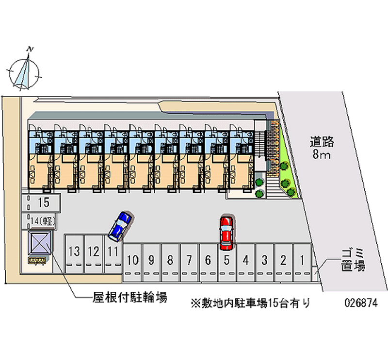 レオパレスまほろばⅢ 月極駐車場