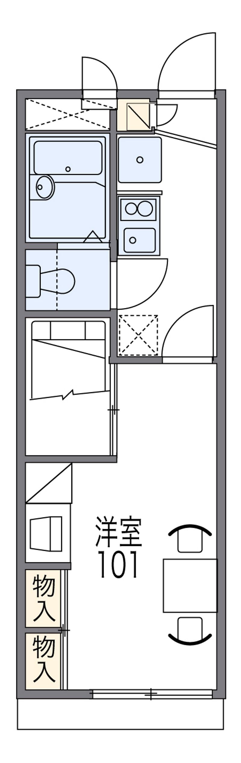 レオパレスフローラ津興 間取図