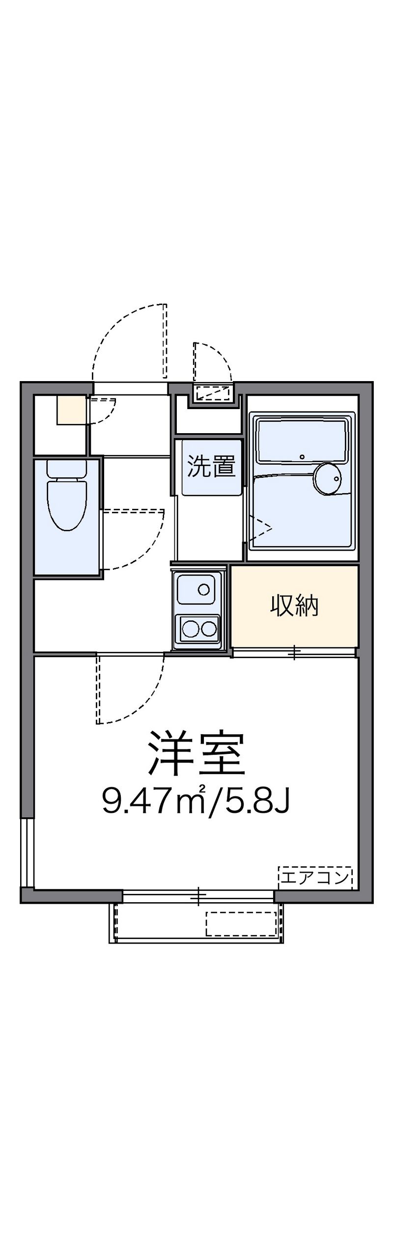 レオパレスサンピラー八幡 間取図